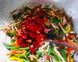 A picture of step 5 of Whosayna’s Spicy Haaka Noodles.