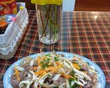 Hình bước làm 3 của món Nấm ngọc châm, cà rốt xào thịt bò và vó bò