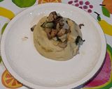 Foto del paso 4 de la receta: Gulan de patata con yema de huevo y verduritas salteadas