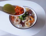 Hình bước làm 5 của món CHÁO huyết-da heo cuộn