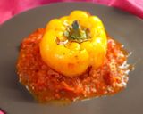 A picture of step 4 of Skillet Stuffed Peppers with Rice.