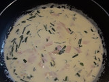 Salsa de crema de leche, cebolla verdeo y jamón 🙈