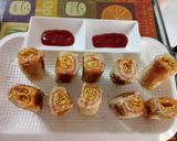 A picture of step 4 of Sev bhujia bread rolls.