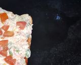 A picture of step 6 of Tawa bread pizza.