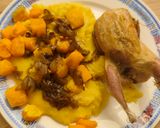 Une image de l'étape 8 de Caille au four avec polenta crémeuse et butternut rôti.