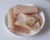 Hình bước làm 1 của món CHÁO huyết-da heo cuộn