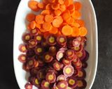 A picture of step 8 of Cavatelli with Purple Carrots, Broccoli Rabe, and Cremini Mushrooms.