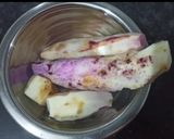 A picture of step 2 of Ratalu Puri (Purple Yam Puri).