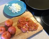 Foto del paso 2 de la receta: Espaguetis con salsa de tomate casera, queso y pollo en plancha