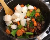 Une image de l'étape 16 de Soupe de légumes au lard et jus d'agneau.