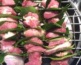 Hình bước làm 1 của món Thịt nướng lá mắc mật bằng nồi chiên không dầu