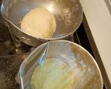A picture of step 2 of Pandan layers steam bun.