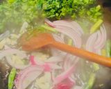 A picture of step 2 of Mustard leaves with sardines mix stir fry.