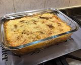 Une image de l'étape 6 de Gratin de polenta, champignons, bœuf, poivrons et emmental façon hachis Parmentier.