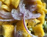A picture of step 9 of Canned Tuna Ceviche with Mango, Cucumber, Red Onion, and Citrus Sauce.