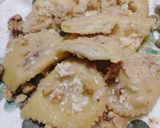 A picture of step 5 of Ravioli Filled with Ricotta, Gorgonzola, Walnuts, Sage, and Ricotta Salata.
