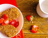 A picture of step 1 of Chocolate Weetabix,Strawberries and Milk.
