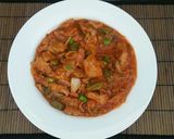A picture of step 7 of Chicken manchurian with garlic ginger rice🍚🐔.