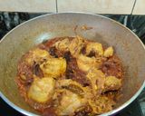 A picture of step 7 of Andhra chicken.