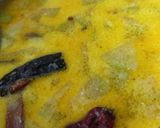 A picture of step 4 of Kadhi with lauki.