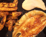 Foto del paso 8 de la receta: Rodaballo a la Plancha con Patatas Gajo y Mayonesa de Vinagre de Jerez y Soja