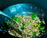 A picture of step 7 of How to Make 'Kao Pad Kana Chai' (Fried Rice with Preserved Mustard Greens) by Chada – Featuring Preserved Mustard Greens Slow-Cooked for 6 Hours as a Premium Ingredient.