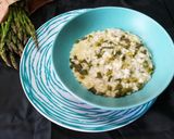 A picture of step 4 of Risotto with Asparagus and Gorgonzola.