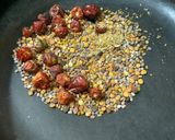 A picture of step 2 of Sambar powder - store it in jar.