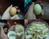 รูปขั้นตอนการทำที่ 1 ของ ห่อหมกกุ้งสลัดไข่ในกระทงกะหล่ำม่วง