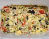 Foto del paso 8 de la receta: 🥧🍅🍆🧅Tarta de verduras de estación con masa integral con mix de semillas y levadura 🧅🍆🍅🥧