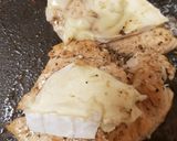 A picture of step 3 of My Cracked Black Pepper and Brie Cheesey Chicken. 💜.