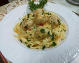 Pas rețetă Tagliatelle cu chifteluțe în sos alb! 5 fotografie