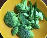 A picture of step 1 of Mustard and Broccoli Fish Curry.