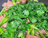 Hình bước làm 3 của món Cải làn xào ham