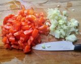 A picture of step 1 of Pasta with tomato, feta and ouzo sauce.