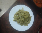 Foto del paso 4 de la receta: Pasta verde con salsa de aceitunas negras y jamón cocido