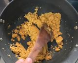 A picture of step 5 of Besan ladoo with Desi khaand.