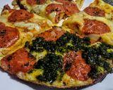 Foto del paso 4 de la receta: PIZZA🍕AL Sartén con Salami y queso🧀 Manchego...!