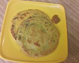 A picture of step 4 of Besan/ Gram flour Cheela or Dosa.