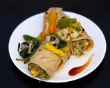 A picture of step 4 of Cottage Cheese, corn, pepper burritos.