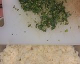 A picture of step 3 of Koftas with Tabbouleh.