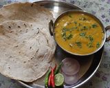A picture of step 10 of Jowar Bhakri and pithla.