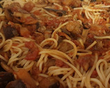 Foto del paso 4 de la receta: Spaghetti con berenjena y champiñones Portobello