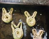 A picture of step 4 of Easter bunny cinnamon rolls.
