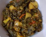 A picture of step 4 of Spring onion dry sabzi.