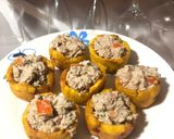 Foto del paso 5 de la receta: Canastas de plátano rellenas de atún 💚