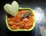 A picture of step 4 of Kairi-kanda chutney.