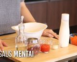 Foto langkah ke 3 dari resep Salmon Mentai Rice: Menu Restoran Bikin Di Rumah!.