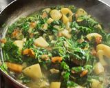 A picture of step 5 of Spinach potatoes bhaji (palak batata bhaji).