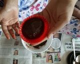 A picture of step 5 of Choco lava cake.